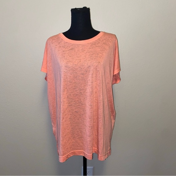 Athleta Peach-Pink Relaxed Short Sleeve Tee Small - Picture 1 of 7